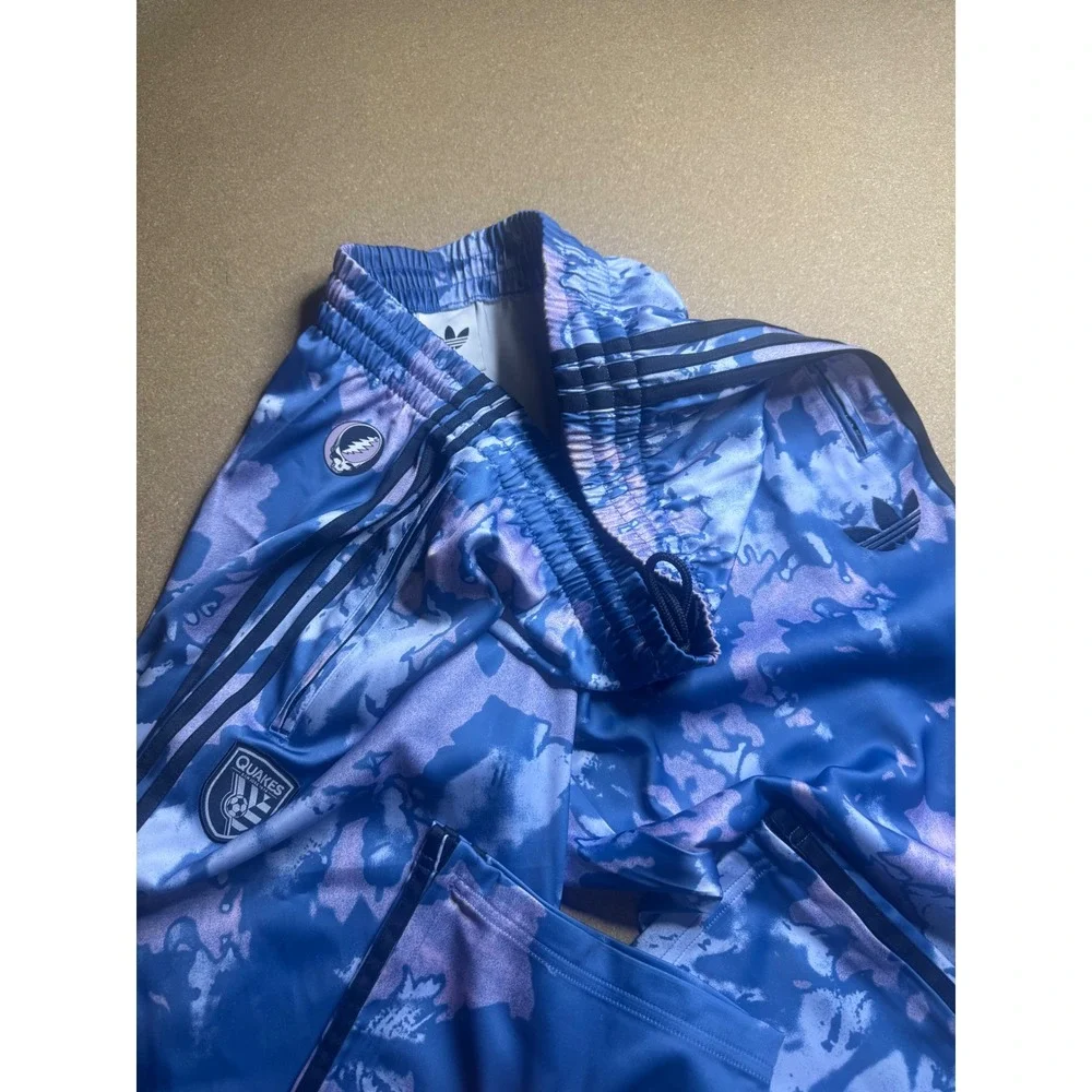 Adidas San Jose Earthquakes Grateful Dead Tie Dye Track Pants Blue Pink Mens L